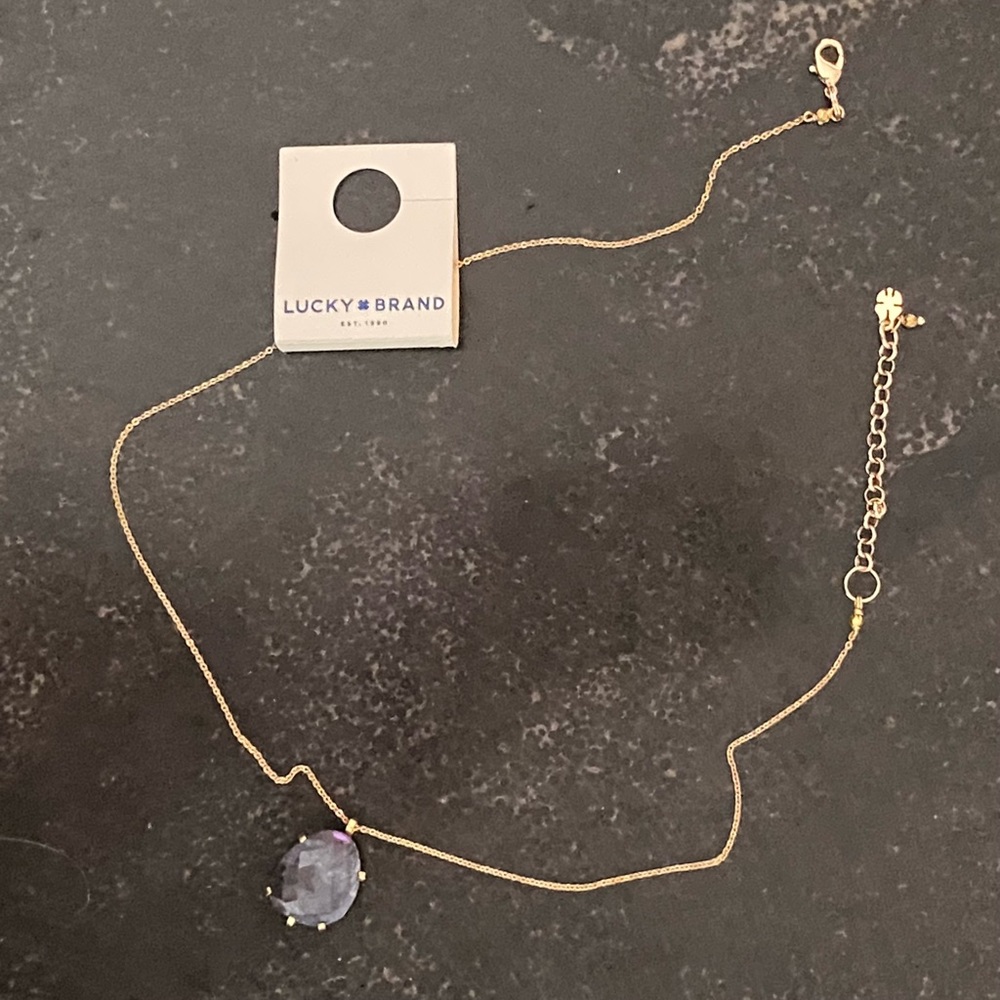 🌟HOST PICK🌟 NWT Lucky Brand Genuine Sapphire Pendant - Picture 8 of 12